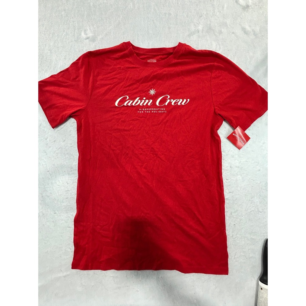 Wondershop Mens Cabin Crew Holiday Sleep Shirt Red Graphic Tee Size Medium Tall